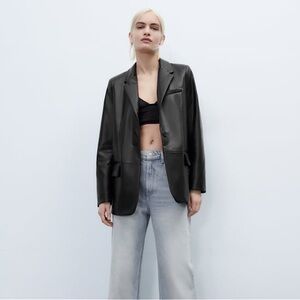 Black Leather Blazer